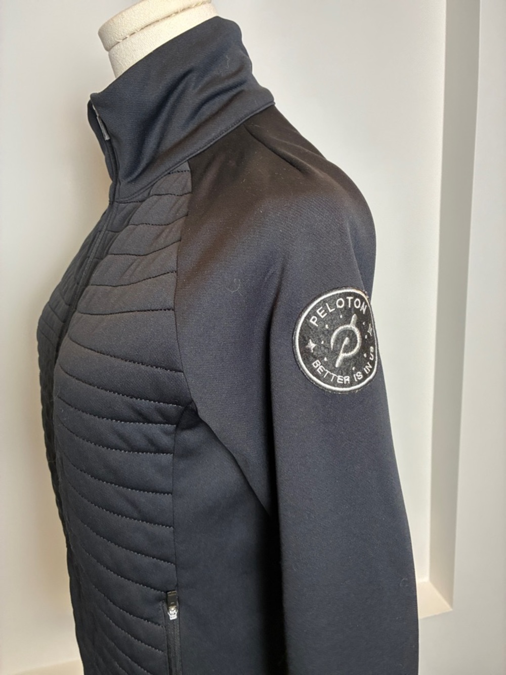 Peloton by Craft Black Quilted-Front Zip Jacket vest